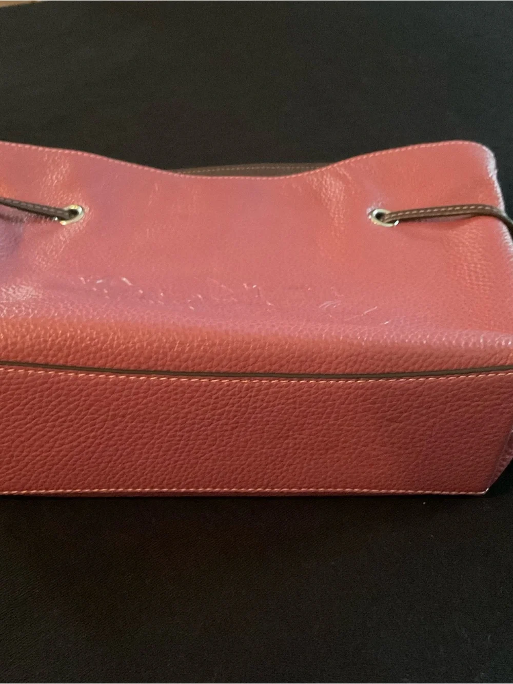 Coach Horse & Carriage Embossed Pebble Leather Convertible Crossbody Mauve Pink